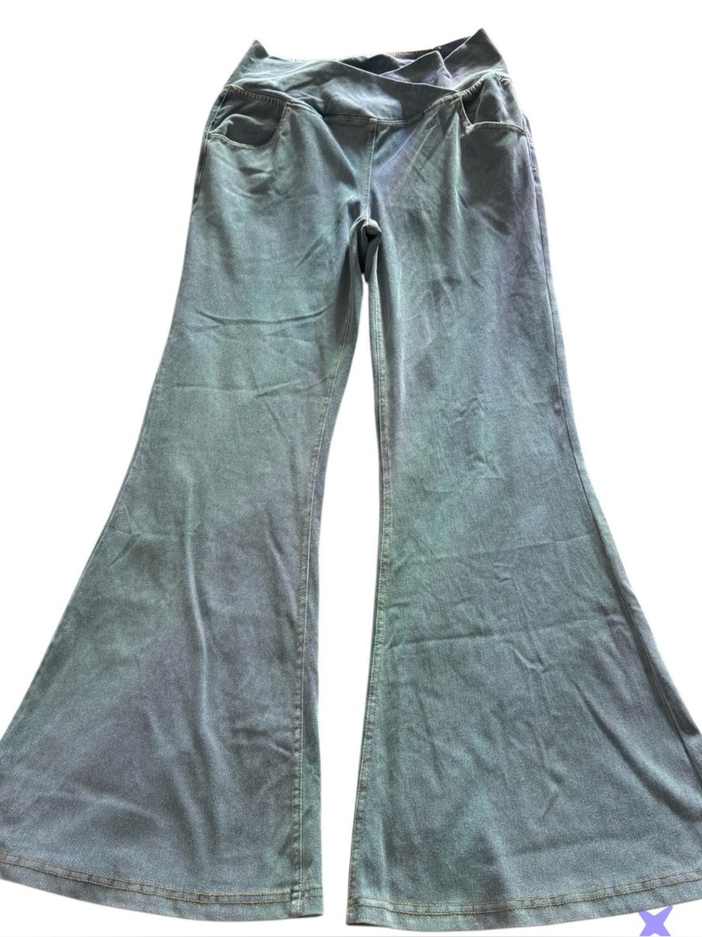 HALARA  Flare Jeans with Crossover Waist